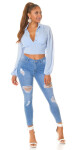 Sexy Highwaist Skinny Jeans "perfect blue" ripped denimblue 44