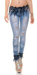 Sexy KouCla Skinny Jeans destroyed look lace