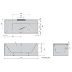POLYSAN - CASCATA R MONOLITH obdĺžniková vaňa 180x80x60cm, kaskáda nerez 73836MR.100