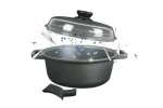 Risoli BLACKplus Hrniec so sklenenou pokrievkou 28 cm / 4,5 l / liaty hliník / nepriľnavý povrch / indukcia (00097BPIN/28)