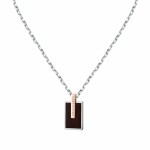Trussardi Pánsky oceľový náhrdelník s hnedou kožou T-Leather TJAXZ14