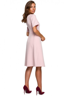 Dámske šaty S240 - Stylovo XXL pudrovo-růžová