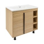 Kúpeľňová skrinka s matným bielym umývadlom Naturel Lucca 79x70x45 cm dub mat LUCCA80DU3AM LUCCA80DU3AM