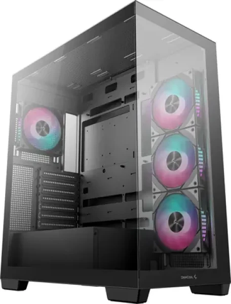 DEEPCOOL CG580 4F ARGB čierna / Skriňa / 2x USB 3.2 Gen2 + USB-C / priehľadná bočnica / bez zdroja (R-CG580-BKADA4-G-1)
