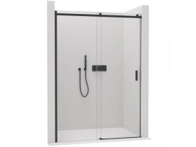 CERANO - Sprchové posuvné dvere Santoro Ľ/P - 8 mm - čierna matná, transparentné sklo - 130x195 CER-8050BD7261