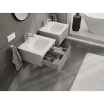 MEXEN/S - Rivel kúpeľňová skrinka 50 cm s umývadlom Vela, 1 šuplík, reliéf, šedá mat/biela mat 91A20-05023-1-BF62-W23M01