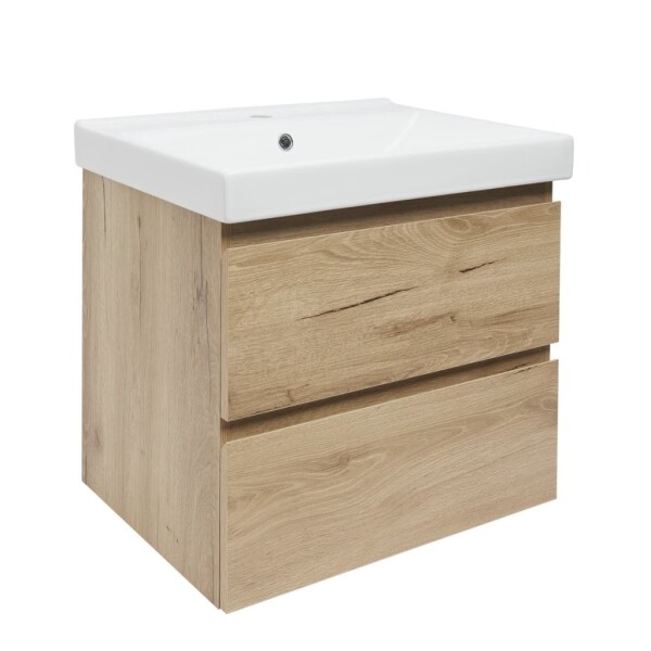Kúpeľňová skrinka 2 zásuvková s umývadlom SAT B-Way 59x50x45 cm dub mat BWAY260OAKU1 BWAY260OAKU1