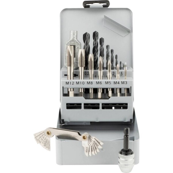 GSR 00708040 sada závitníkov 17-dielna metrický M3 - M12 DIN 352 HSS-G 1 ks; 00708040