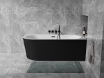 BESCO - Voľne stojaca vaňa AVITA A-LINE čierna/biela, sifón so štrbinovým prepadom - Farba sifónu - Čierna, Rozmer vane - 150 × 75 cm, Spôsob prevedenia - Pravé VANAVITAL15PBBW