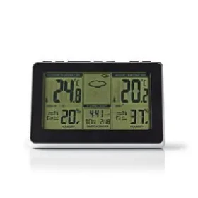 Nedis Meteorologická stanica čierna / Vnútorná a Vonkajšia / Predpoveď počasia / Zobrazením času / LCD (WEST400BK)