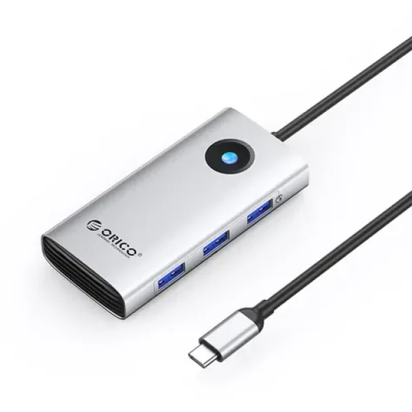 Orico USB-C hub 6v1 strieborná / USB-C hub / 3x USB-A 3.0 / USB-C PD 100W / HDMI 4K 30Hz / RJ45 2.5G Ethernet (6941788814776)