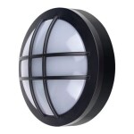 Solight WO753 LED vonkajšie osvetlenie okrúhle s mriežkou / 13W / 910lm / 4000K / IP65 / 17cm / čierna (8592718025595)