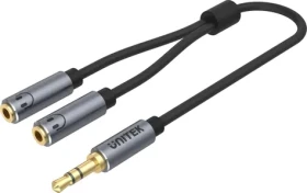 Unitek Audio rozdvojka mini Jack / Rozdvojka / mini Jack (M) - 2x mini Jack (F) / 0,2 m (Y-C956ABK)
