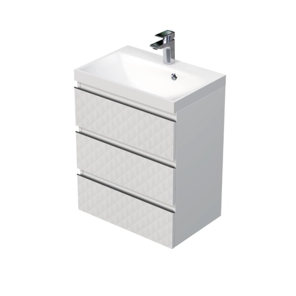 Kúpeľňová skrinka s umývadlom SAT Cube Way 60x71x40 cm biela mat CUBE3D603ZB CUBE3D603ZB