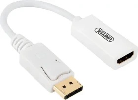 Unitek Y-6332 biela / Adaptér DisplayPort na HDMI / 0,2 m (Y-6332)
