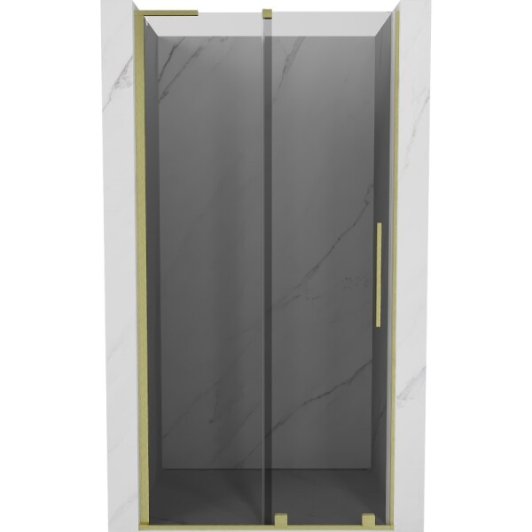 MEXEN/S - Velar L posuvné sprchové dvere 90, grafit, zlatá kartáčovaná 871-090-003-41-55