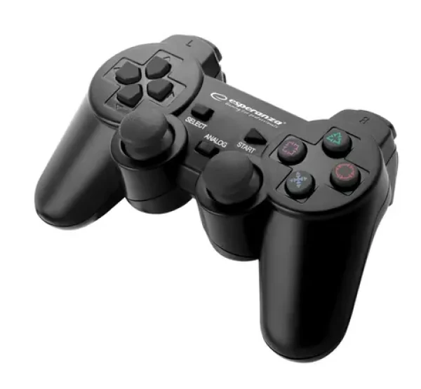 Esperanza EGG107K Trooper gamepad čierna / vibračný systém / 12 tlačidiel / pre PC a PS3 (GAMESPKON0006)
