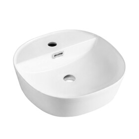 Mereo Umývadlo na dosku s prepadom, Lota, 400x400x150 mm, štvorcové, keramické UC404015S