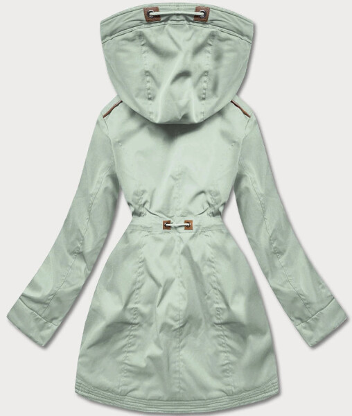 Dámska zimná bunda parka v mätovej farbe s vložkami z ekokože (2M-21A93) odstíny zelené XXL (44)