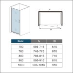 H K - Sprchové dvere SOLO D1 76 jednokrídlové dvere 75-77 x 185 cm SE-SOLOD176SET