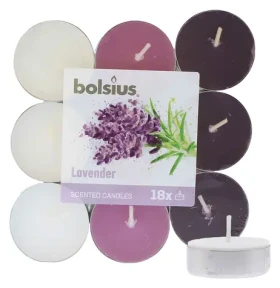Bolsius Scented Tealights Lavender 4h Čajová sviečka 18 ks (8717847139627)