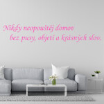 Veselá Stena Samolepka Nikdy neopúšťaj domov bez pusy, objatia a krásnych slov Farba: červená, Veľkosť: 40 x 12 cm