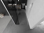 MEXEN/S - Kioto Sprchová zástena WALK-IN voľne stojaca 120 x 30 x 30, čierny vzor, biela 800-120-030-222-20-70-030