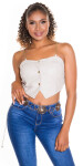 Sexy Faux Leather Crop Topwith chain Straps Einheitsgroesse