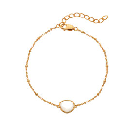 Hot Diamonds Elegantný pozlátený náramok s diamantom a perleťou Golden Edit Soul DL704