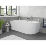 MEXEN/S - Silo voľne stojaca rohová vaňa ľavá reliéf 170 x 80, biela, sifón a prepad chróm 52891708000L-01