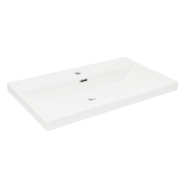 Nábytkové umývadlo SAT B-Way 81x46,5 cm biela matná s otvorom pre batériu uprostred SATBW8046WM SATBW8046WM