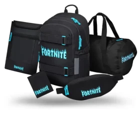 BAAGL SET 5 Skate Fortnite Blue / Školský set / batoh, športová taška, ľadvinka, obal na notebook, peňaženka / GRS