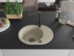 MEXEN/S MEXEN/S - Kevin granitový drez s odkvapkávačom vrátane batérie Duero, béžová 6517-69-671600-70