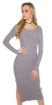 Sexy KouCla Maxi knit dress with sexy back white Einheitsgroesse