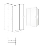 BESCO - Pevná stena EXO-CH BLACK - FARBA rámu - Čierna, Rozmer A - 80, Rozmer C - 190, Smer zatvárania - Univerzálne Ľavé / Pravé, Výplň - Číre bezpečnostné sklo - 6 mm BCEXOCH80BC