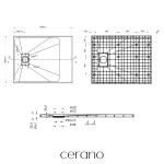 CERANO - Sprchová vanička obdélníková Gusto - SMC/minerální kompozit - strukturovaná bílá matná - 100x80x3 CER-414632