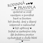 Veselá Stena Samolepka Pravidla rodiny Farba: červená, Veľkosť: 100 x 72 cm