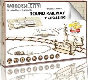 Wooden City 3D Drevené puzzle Kruhové koľaje s prejazdom