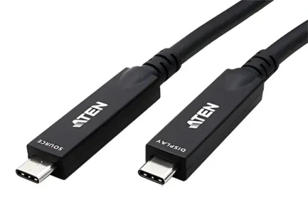 Aten UE3415F čierny / Kábel USB-C / AOC / 10Gbps / DP / PD 60W / 15m (UE3415F-AT)
