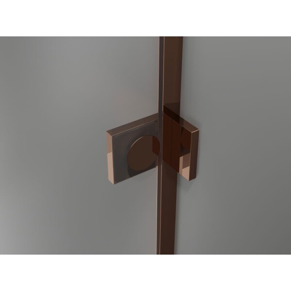 MEXEN/S - Lunar vaňová zástena 2-krídlová ľavá 140 x 150, transparent, ružové zlato 897-140-100-60-00-L