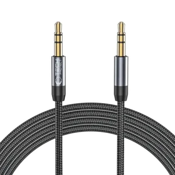 Tech-Protect UltraBoost čierna / Audio kábel / Jack 3.5mm - Jack 3.5mm / 1,5m