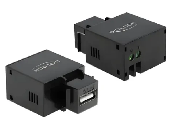 DeLock / Keystone modul / USB Type-A nabíjacia zásuvka / 2,1 A / plochý / čierny (86506)