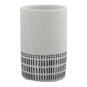 Spirella YUMA kelímok na zubné kefky bielo-čierny / polyresin (7610583209825)