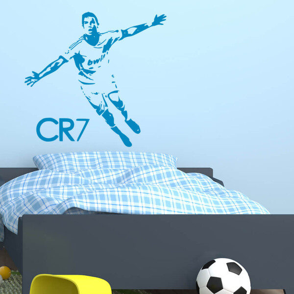 Veselá Stena Samolepka Cristiano Ronaldo Farba: modrá, Veľkosť: 80 x 76 cm
