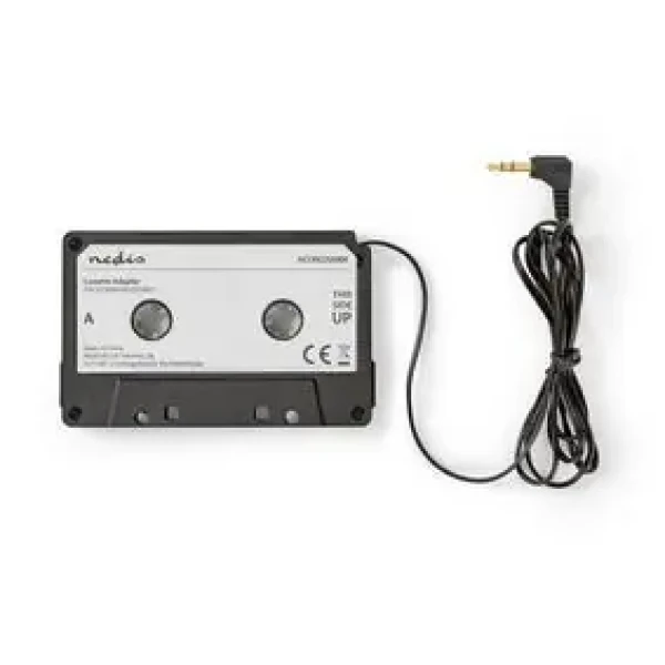 Nedis Car Audio Aux Cassette čierna / Kazetový adaptér / 3,5 mm / Dĺžka kábla: 1.00 m (ACON2200BK)