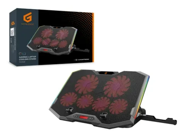 Conceptronic THYIA chladiaca podložka pod notebook šedá / pre 17" notebook / 6x vetrák / RGB (THYIA01B)