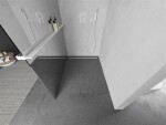 MEXEN/S - Kioto+ Sprchová zástena WALK-IN s poličkou a držiakom uterákov 80 x 200, zrkadlové, biela 800-080-121-20-50
