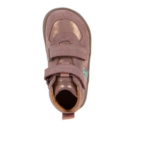 Dievčenské celoročné kožené členkové barefoot topánky LOOP HIGH-TOPS PINK/GOLD Froddo G2110157-5 - 23