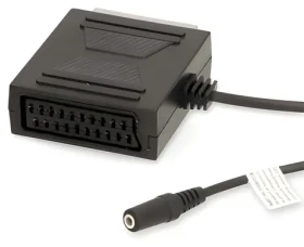 Nedis SCART - Jack 3,5 mm adaptérový kábel čierny / Kábel / SCART - Jack 3,5 mm / 0,2 m / 480p (CVGB31930BK02)