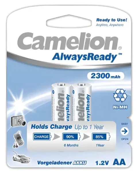 Camelion AlwaysReady / Nabíjacie batérie / AA (R06) / Ni-MH / 2300 mAh / 2 ks (17423206)